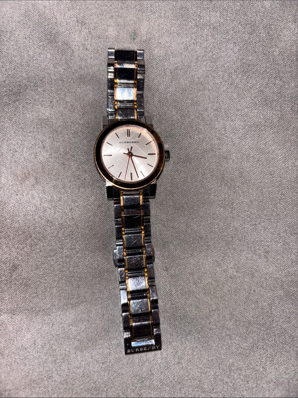 Burberry Two-Tone Silver and Gold Stainless Steel Bracelet Watch